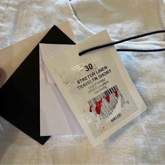 NWT Onia The Stretch Linen Men’s Traveler Short, White, size 30, Casual, Preppy - Picture 8 of 15